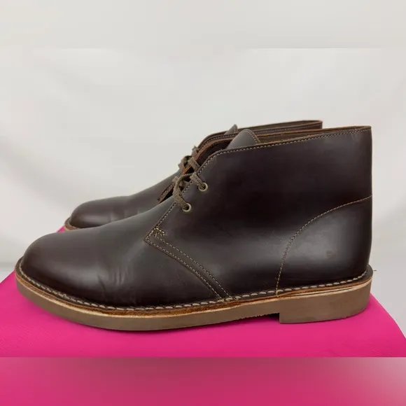 Clarks men's Bushacre 2 Lace Up Chukka Boot Dark Brown Leather   US 11 1…