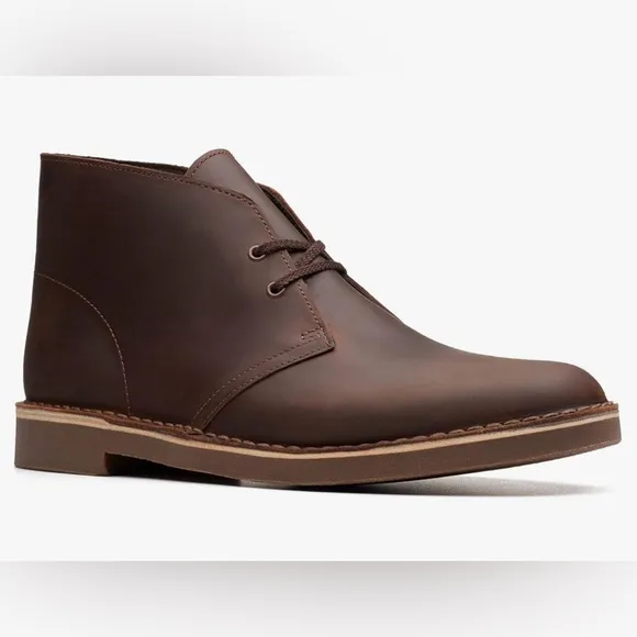 Clarks men's Bushacre 2 Lace Up Chukka Boot Dark Brown Leather   US 11 1…