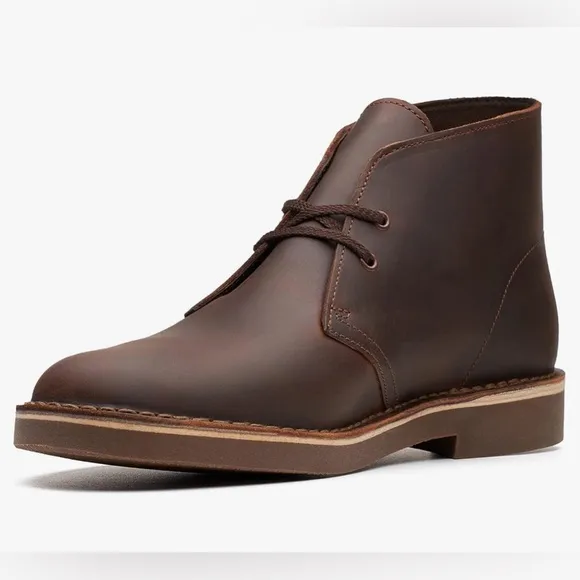 Clarks men's Bushacre 2 Lace Up Chukka Boot Dark Brown Leather   US 11 1…
