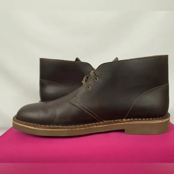 Clarks men's Bushacre 2 Lace Up Chukka Boot Dark Brown Leather   US 11 1…