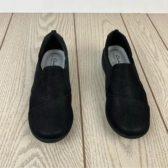 Clarks Women's Cloudsteppers Sillian Paz Slip-on Flats 8.5M Black $85
