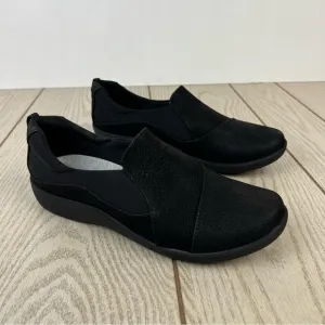 Clarks Women's Cloudsteppers Sillian Paz Slip-on Flats 8.5M Black $85