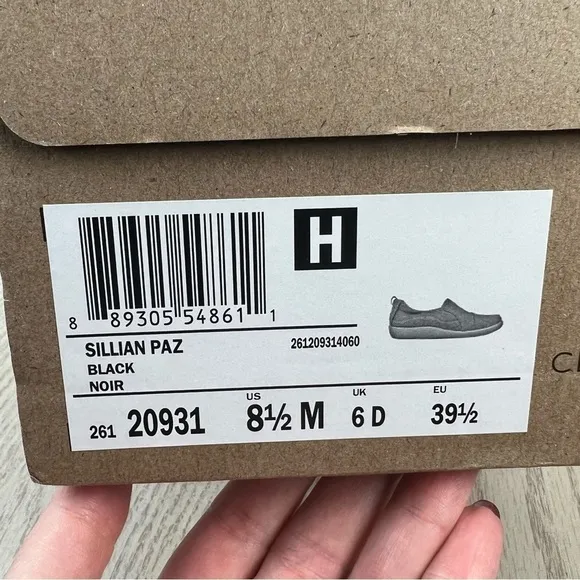 Clarks Women's Cloudsteppers Sillian Paz Slip-on Flats 8.5M Black $85