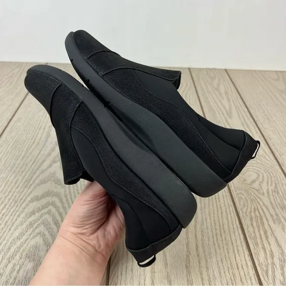 Clarks Women's Cloudsteppers Sillian Paz Slip-on Flats 8.5M Black $85