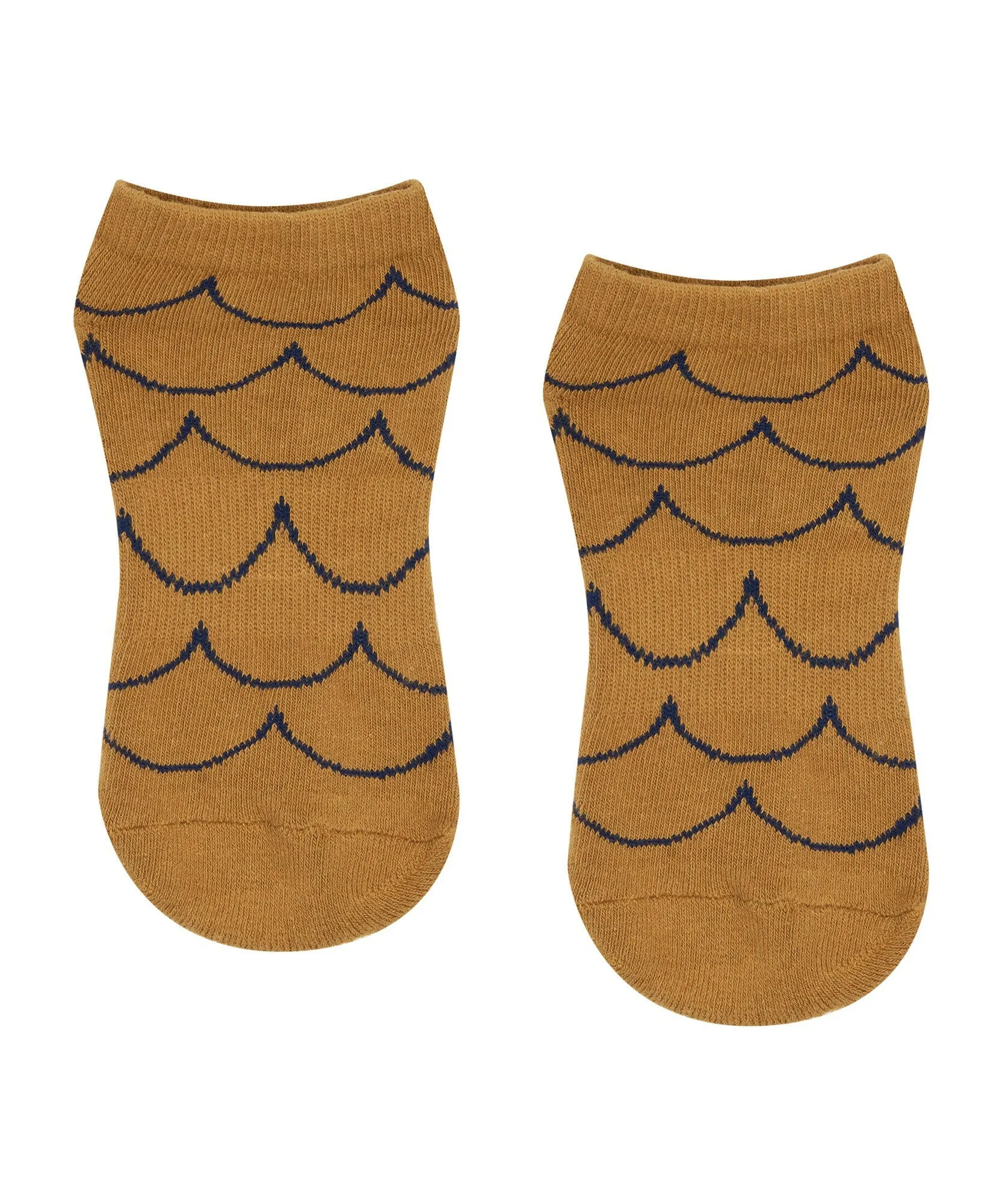 Classic Low Rise Grip Socks - Scallop Mustard