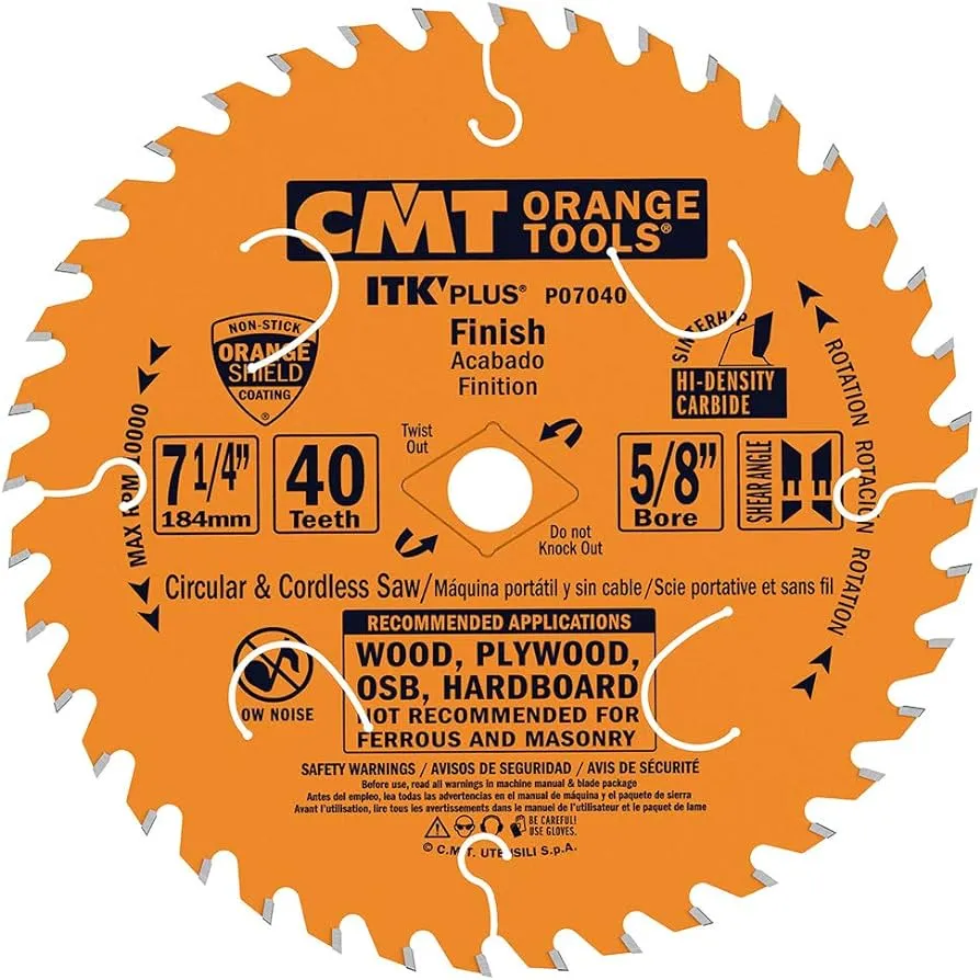 CMT P07040  7-1/4" x 40T Industrial Thin Kerf Rip Blade