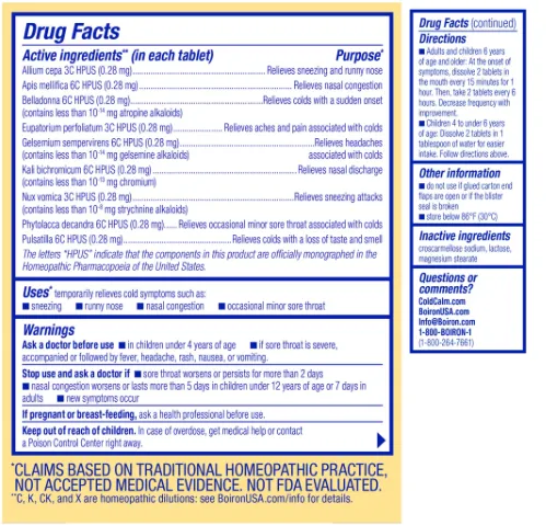 Cold Calm 60 Tablets