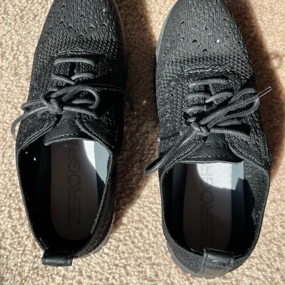 Cole Haan Black Knit Zerogrand Stitchlight Oxford Shoes Womens Size 6