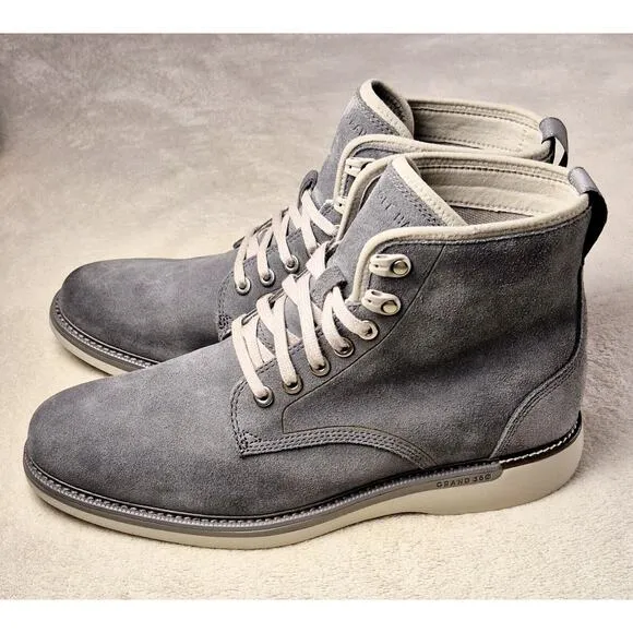 Cole Haan Grand 360 Grey Men's Suede Boots Casual High-Top Shoes #C34342 9.5 M