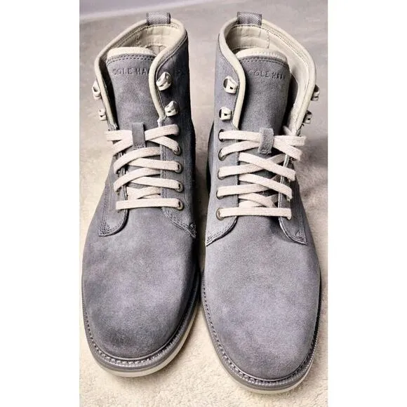 Cole Haan Grand 360 Grey Men's Suede Boots Casual High-Top Shoes #C34342 9.5 M