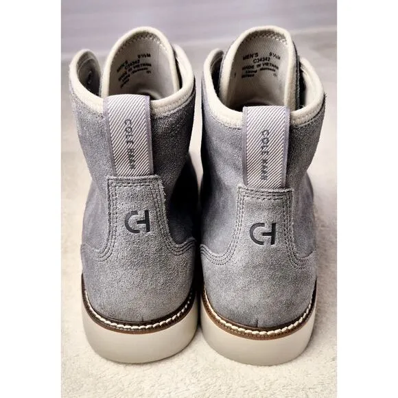 Cole Haan Grand 360 Grey Men's Suede Boots Casual High-Top Shoes #C34342 9.5 M