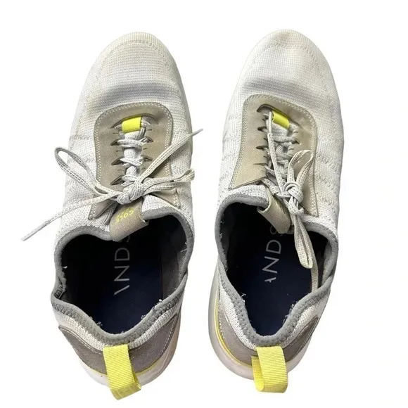 Cole Haan mens 11‎ white &amp; gray &amp; yellow comfort sneakers