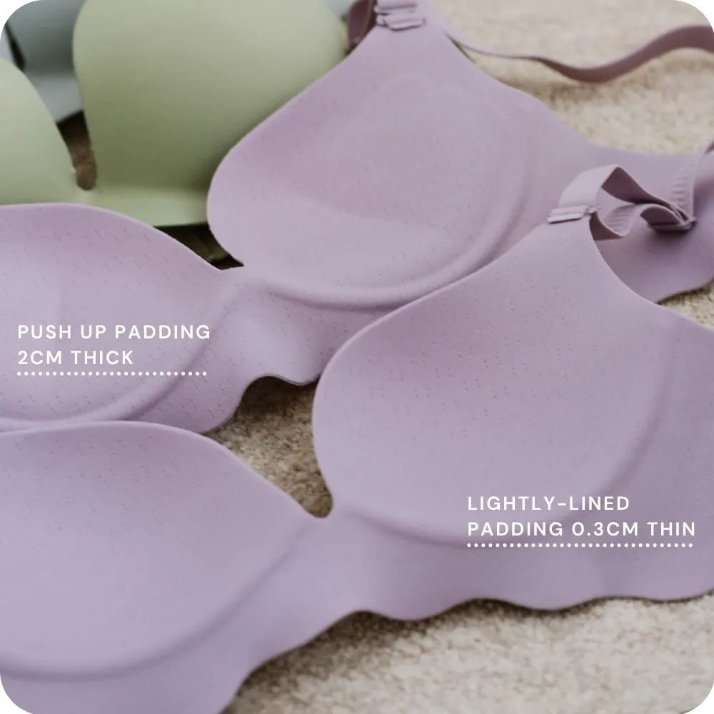 Comfy Sleek! Seamless Lightly-lined Wireless Bra in Light Sage (Size S & XL Only)