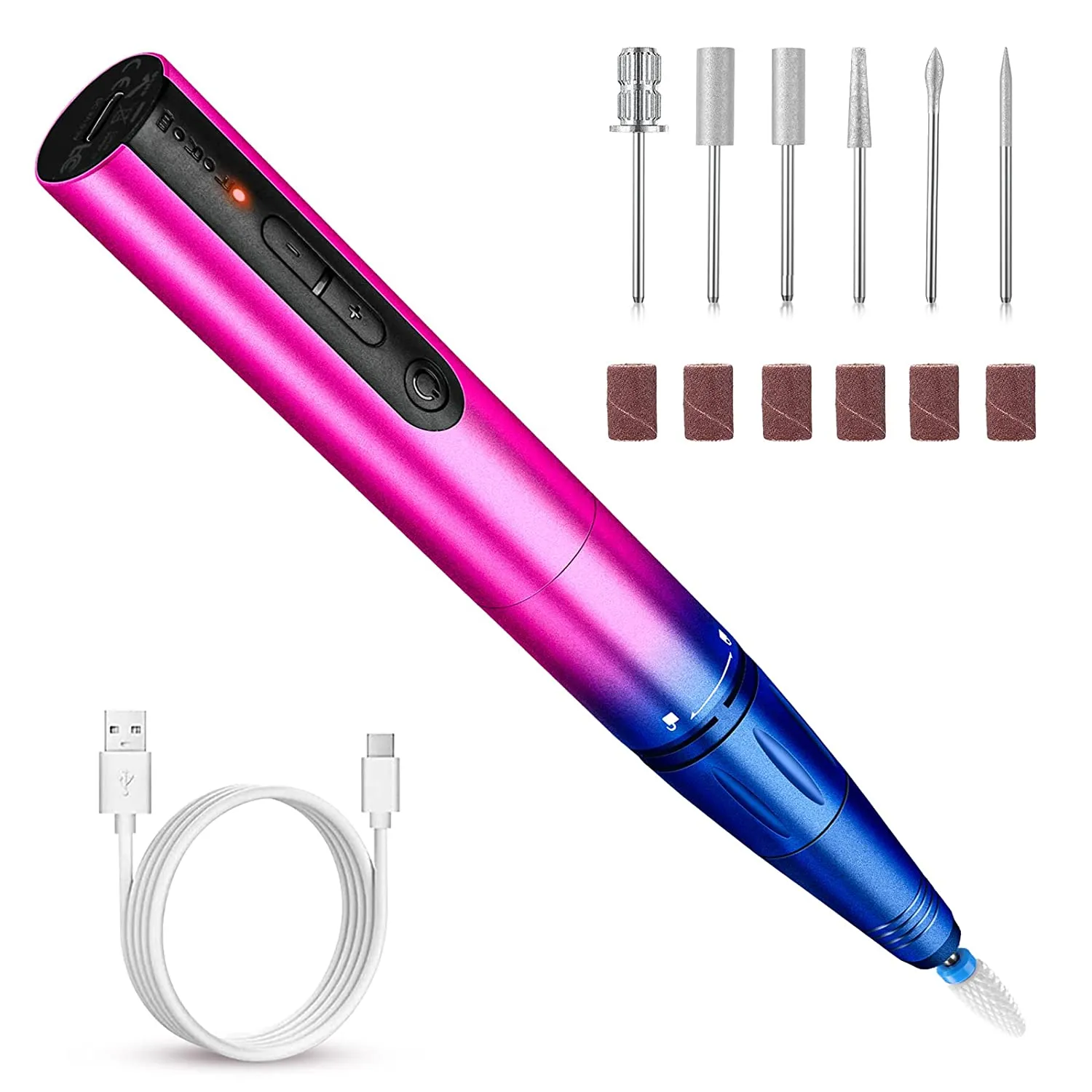 Cordless Electric Nail Drill, Senignol 30000RPM Professional Nail Drill Machine for Acrylic Nails, Electric Nail File Manicure Pedicure Polishing Shape Tools Efile E File with Bits and Sanding Bands