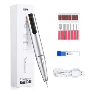 Cordless Electric Nail Drill, Senignol 30000RPM Professional Nail Drill Machine for Acrylic Nails, Electric Nail File Manicure Pedicure Polishing Shape Tools Efile E File with Bits and Sanding Bands