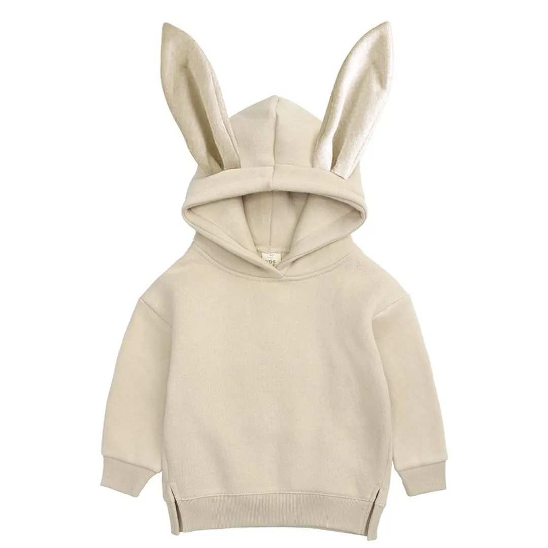 Cotton Bunny Hoodie - Beige