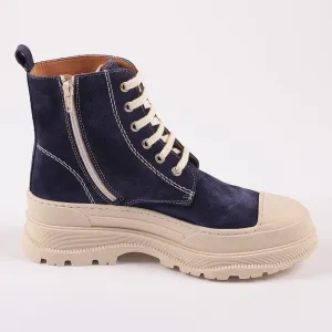 Covent Garden Suede Boots in Deep Blue