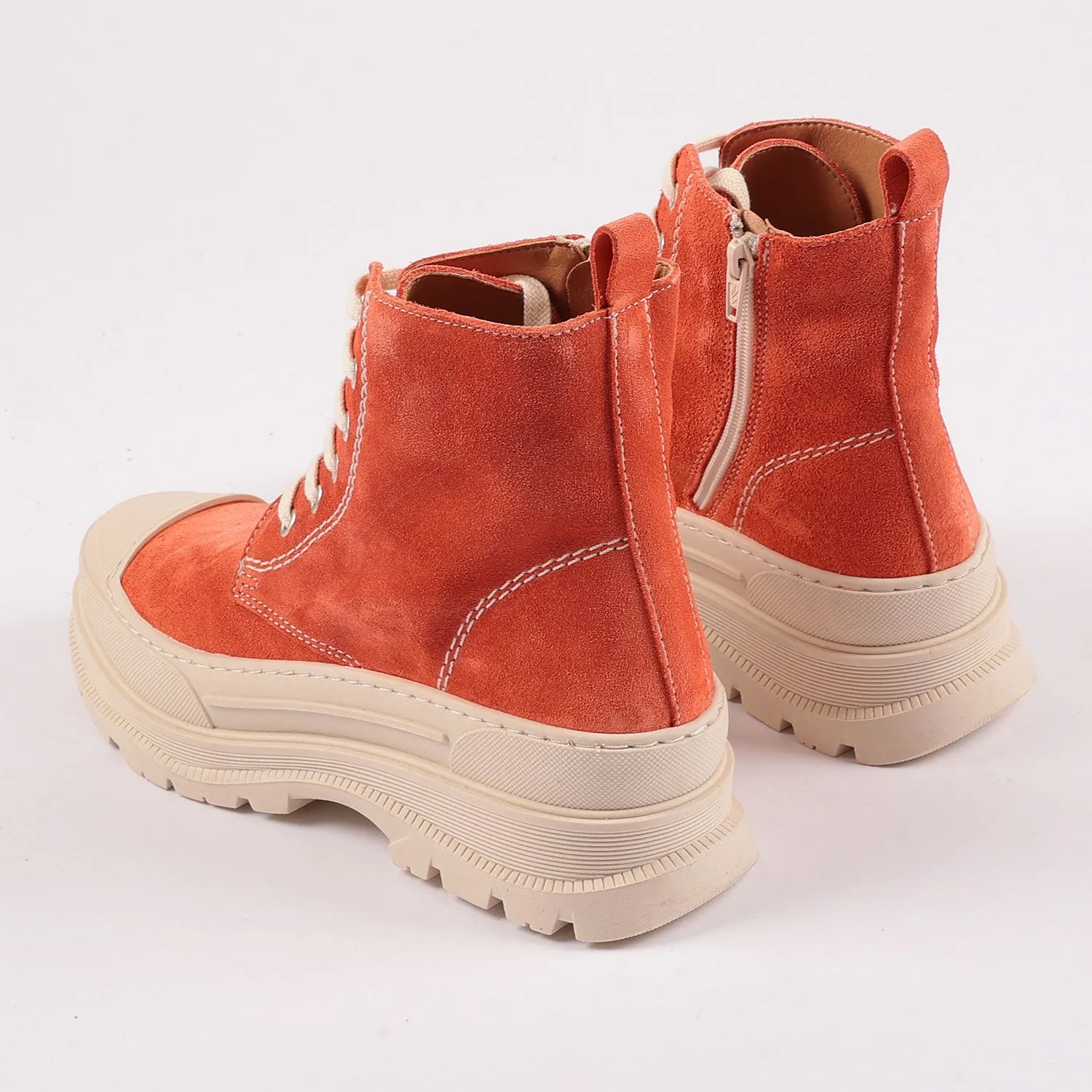 Covent Garden Suede Boots in Pumpkin Orange