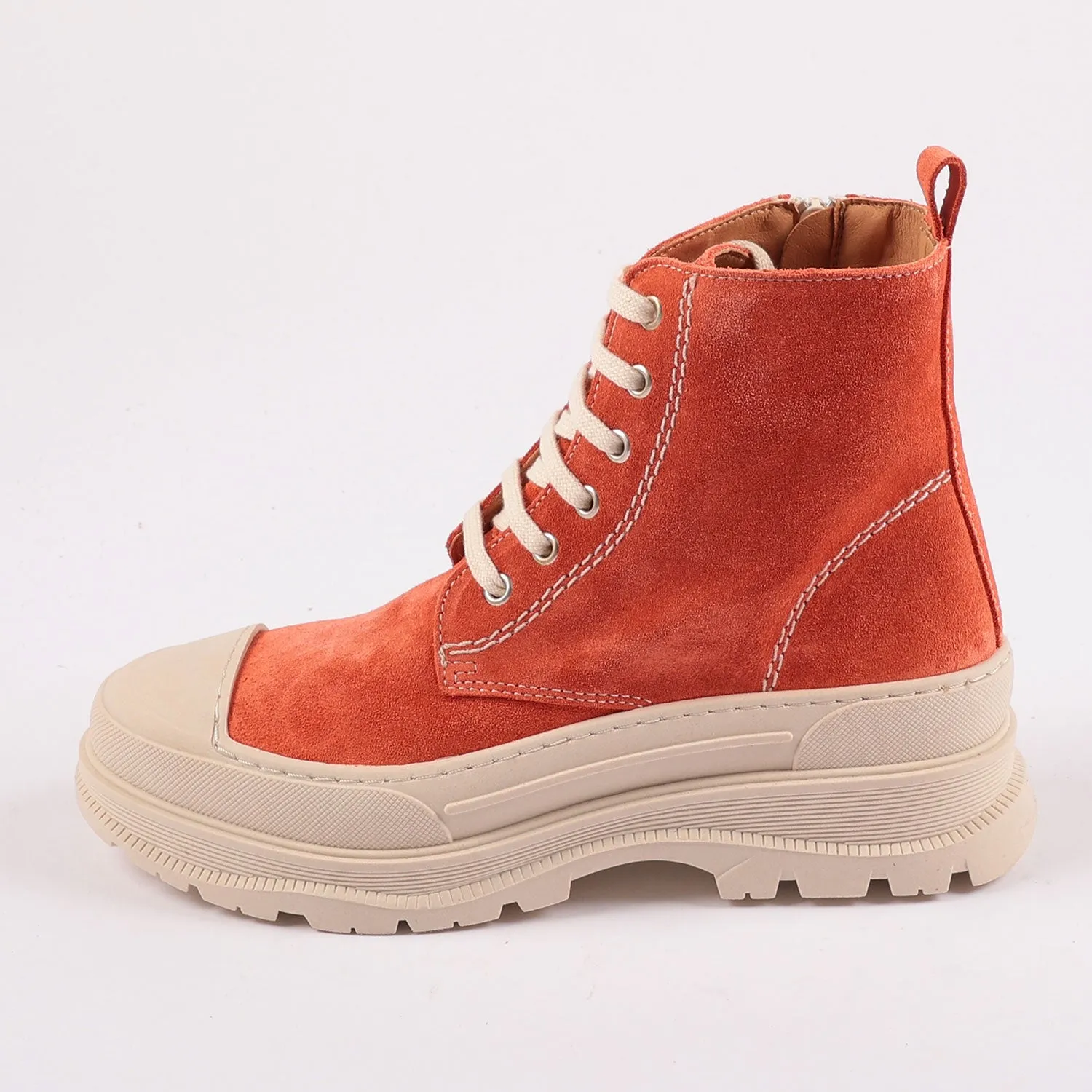 Covent Garden Suede Boots in Pumpkin Orange