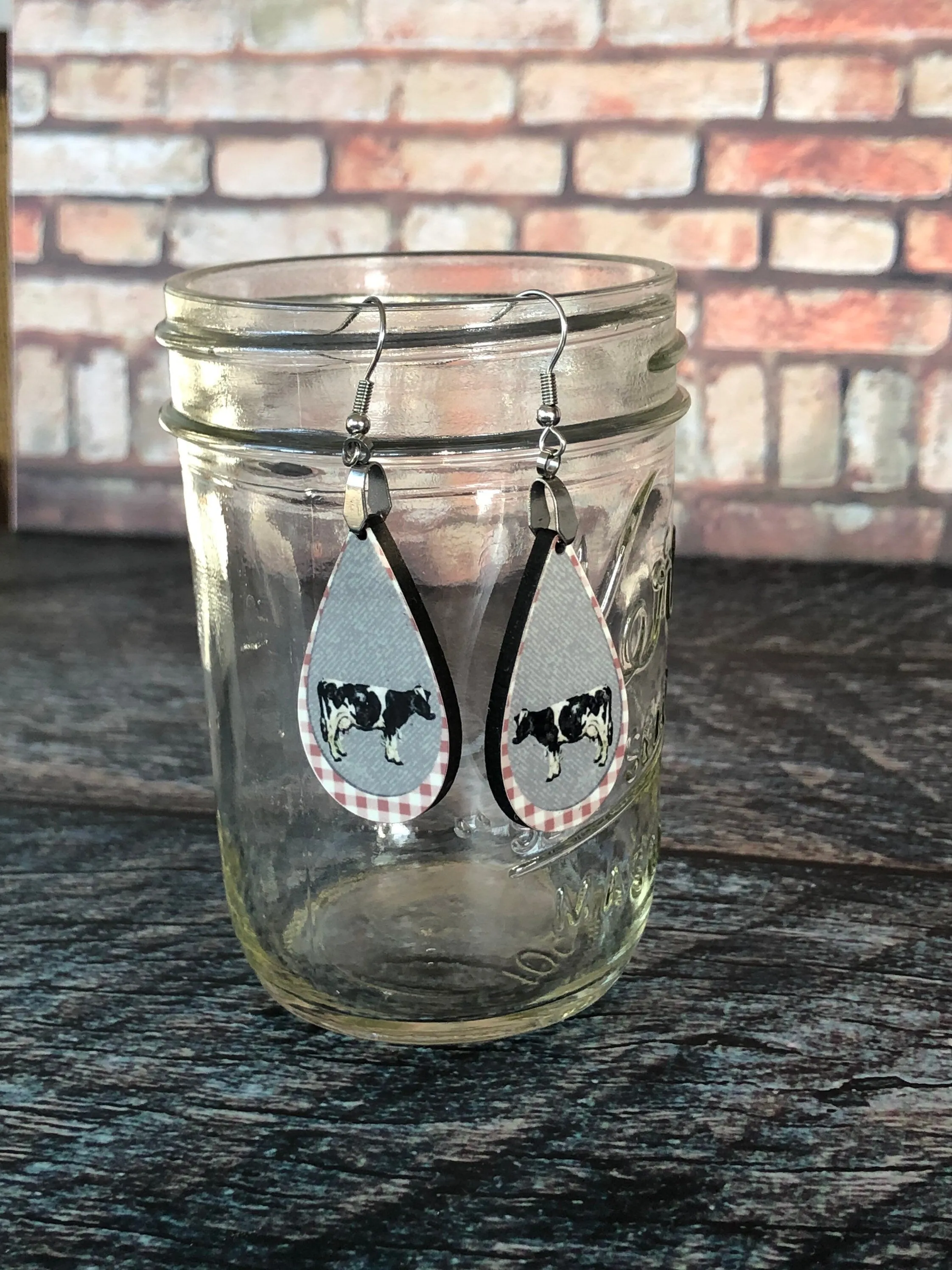 Cow Earrings, Farm Earrings, Cow Gifts, Drop Earrings