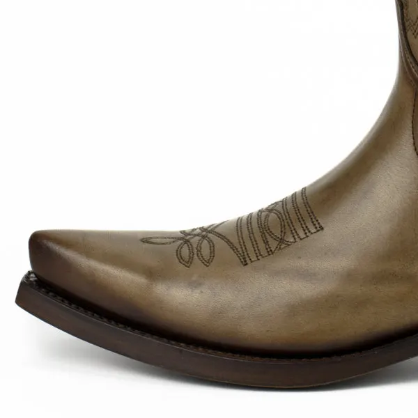 Cowboy Boots for Women and Men Handcrafted Beige Leather 1920s Texans