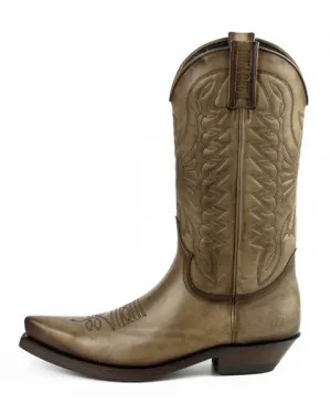 Cowboy Boots for Women and Men Handcrafted Beige Leather 1920s Texans