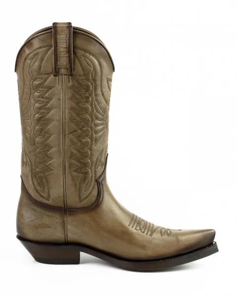 Cowboy Boots for Women and Men Handcrafted Beige Leather 1920s Texans