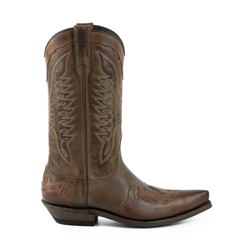 Cowboy Boots for Women and Men, Handcrafted in Brown Leather, Two-Tone 17 Texans