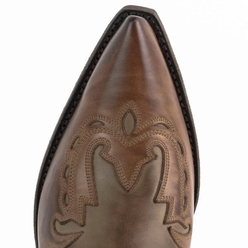 Cowboy Boots for Women and Men, Handcrafted in Brown Leather, Two-Tone 17 Texans