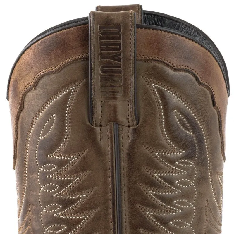 Cowboy Boots for Women and Men, Handcrafted in Brown Leather, Two-Tone 17 Texans