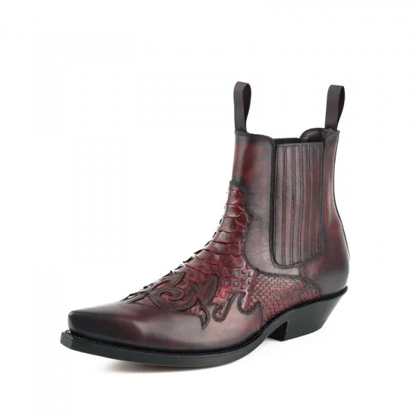 Cowboy Boots or Ankle Boots for Women and Men, Handcrafted, Urban and Exotic, Red 2500