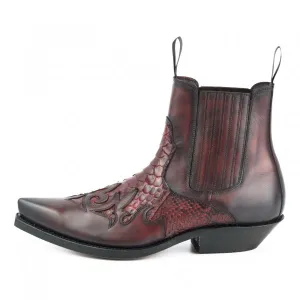 Cowboy Boots or Ankle Boots for Women and Men, Handcrafted, Urban and Exotic, Red 2500