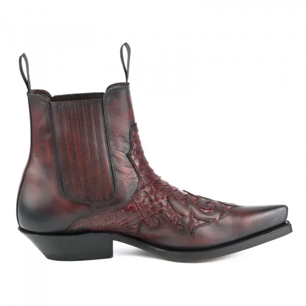 Cowboy Boots or Ankle Boots for Women and Men, Handcrafted, Urban and Exotic, Red 2500
