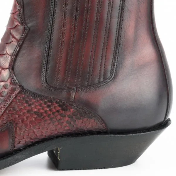 Cowboy Boots or Ankle Boots for Women and Men, Handcrafted, Urban and Exotic, Red 2500