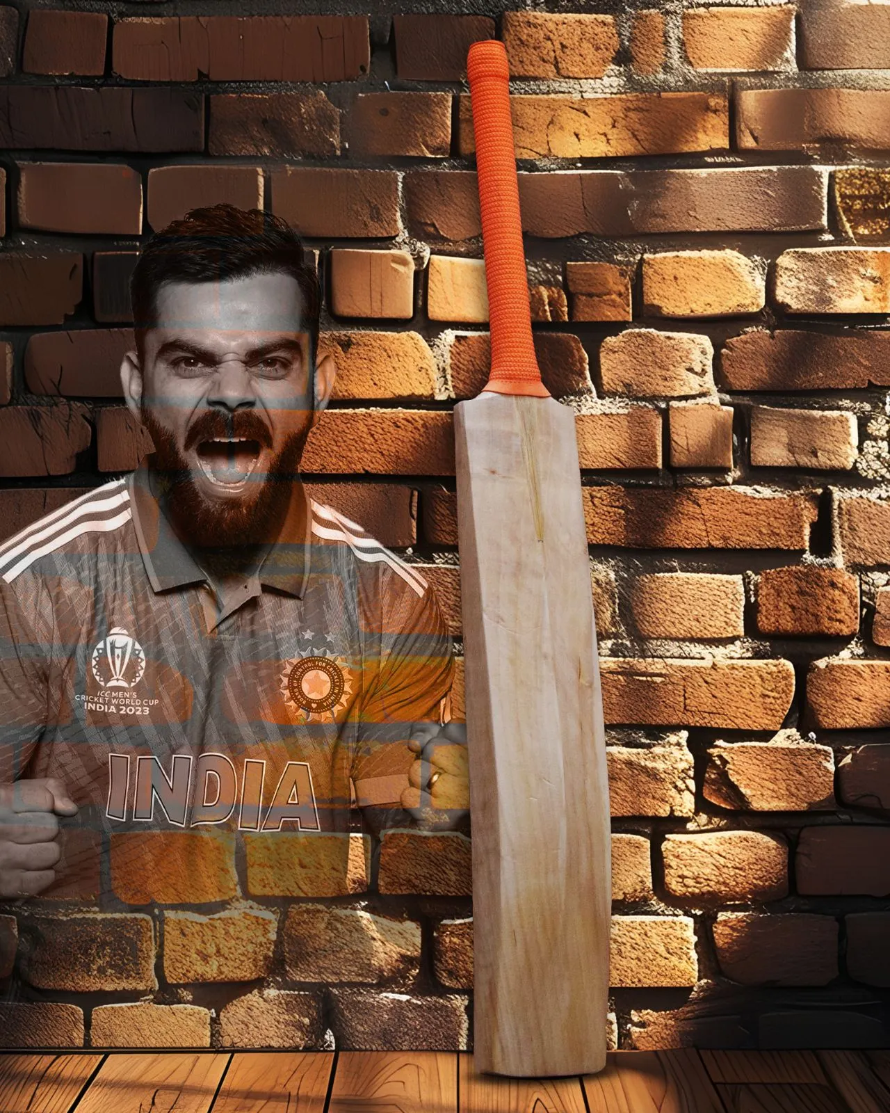 Customise Virat Kohli Profile Kashmir Willow Cricket Bat Size SH