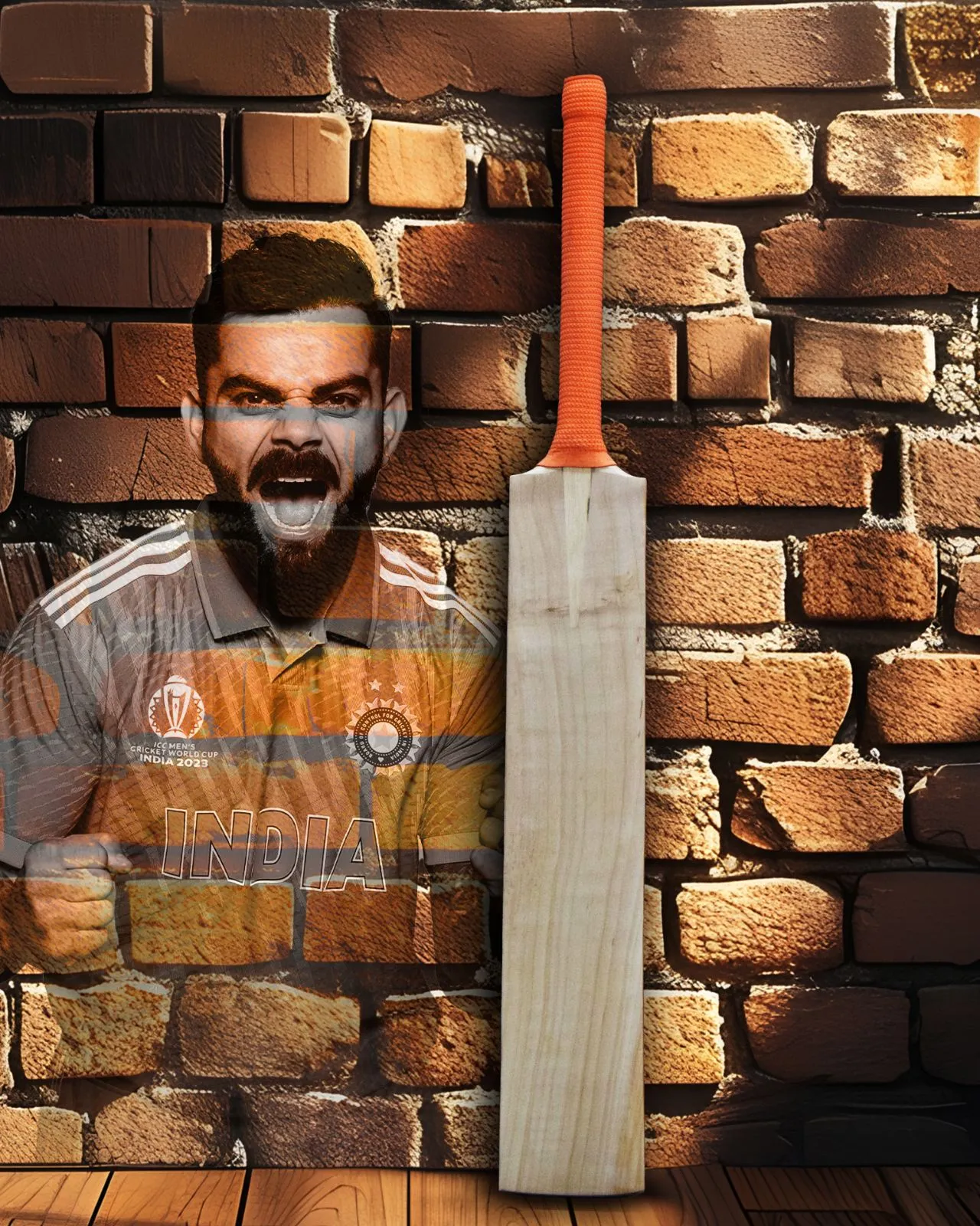 Customise Virat Kohli Profile Kashmir Willow Cricket Bat Size SH