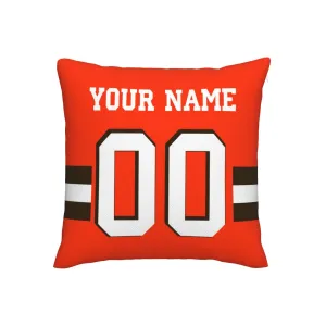 Customized Cleveland Browns Football Team Decorative Throw Pillow Case Print Personalized Football Style Fans Letters & Number Orange Pillowcase Birthday Gift