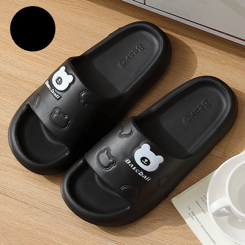 Cute Cartoon Bear Slippers Thick-soled Non-slip