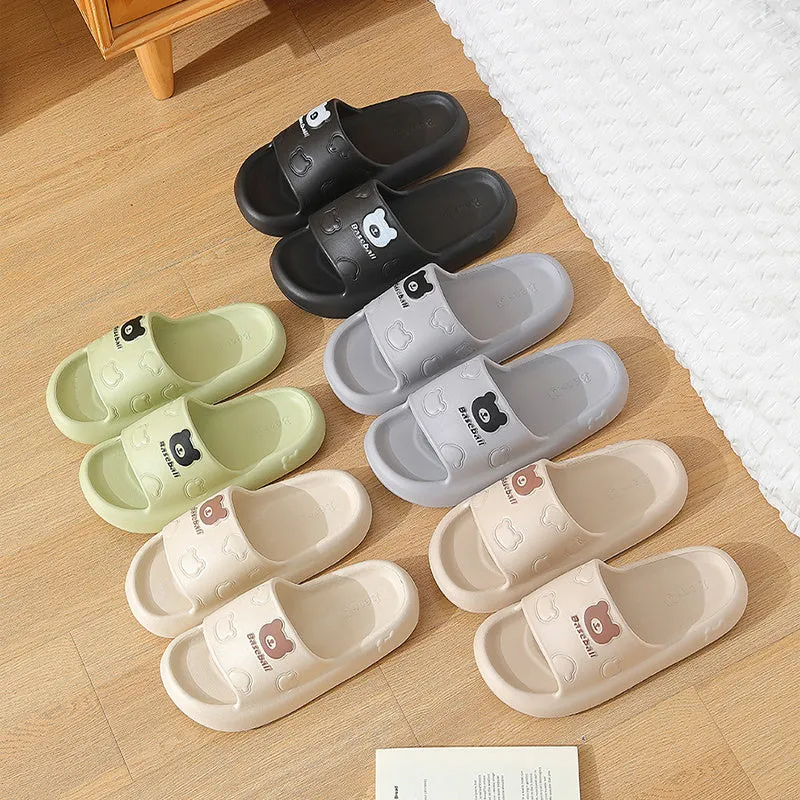 Cute Cartoon Bear Slippers Thick-soled Non-slip
