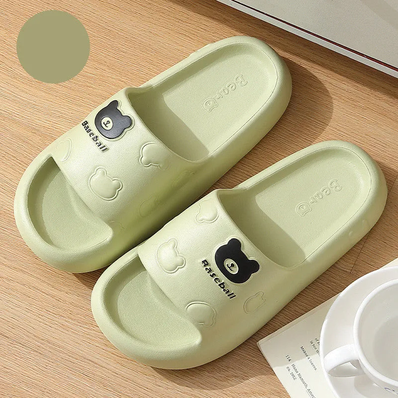 Cute Cartoon Bear Slippers Thick-soled Non-slip