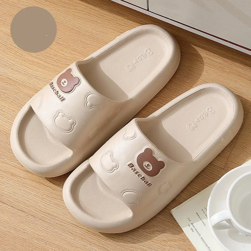 Cute Cartoon Bear Slippers Thick-soled Non-slip