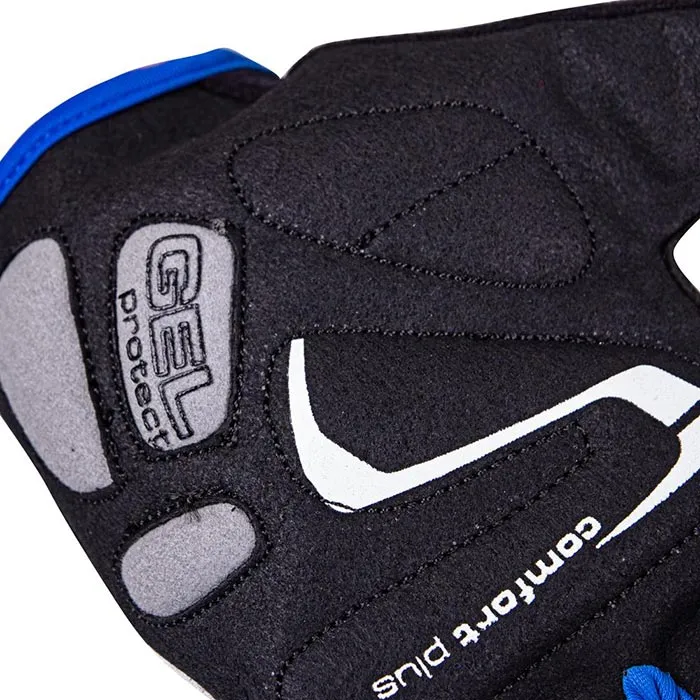 Cycling Fingerless Gloves Jaynee, Gel Padded size S - Black Blue