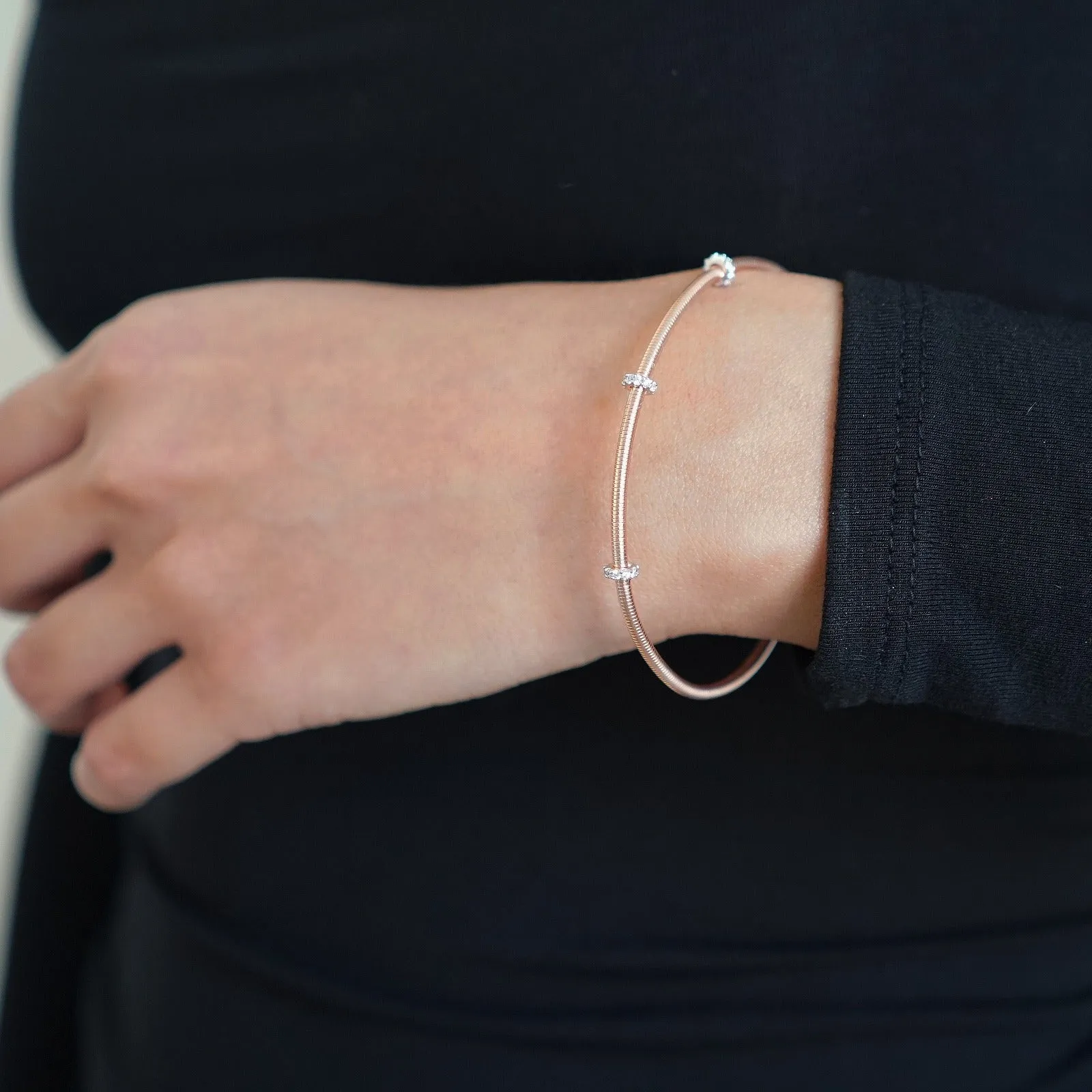 CZ Snake Cuff Bracelet