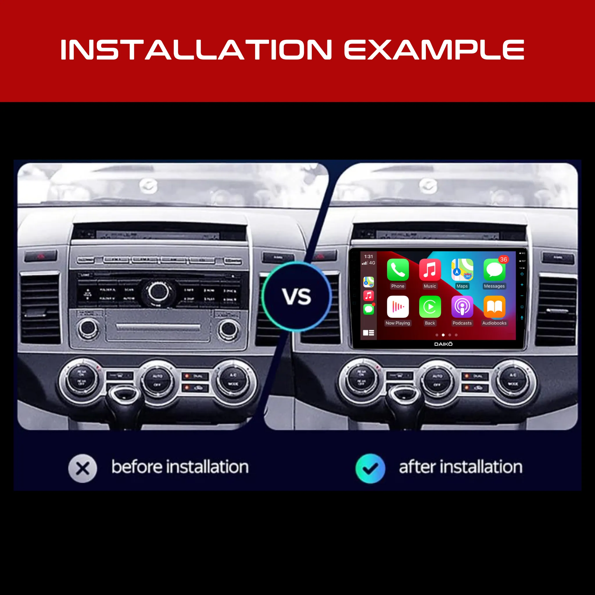 Daiko PRO Car Stereo Wireless Carplay Android 4GB RAM   32GB Auto For 2006-2016 Mazda 8 / MPV