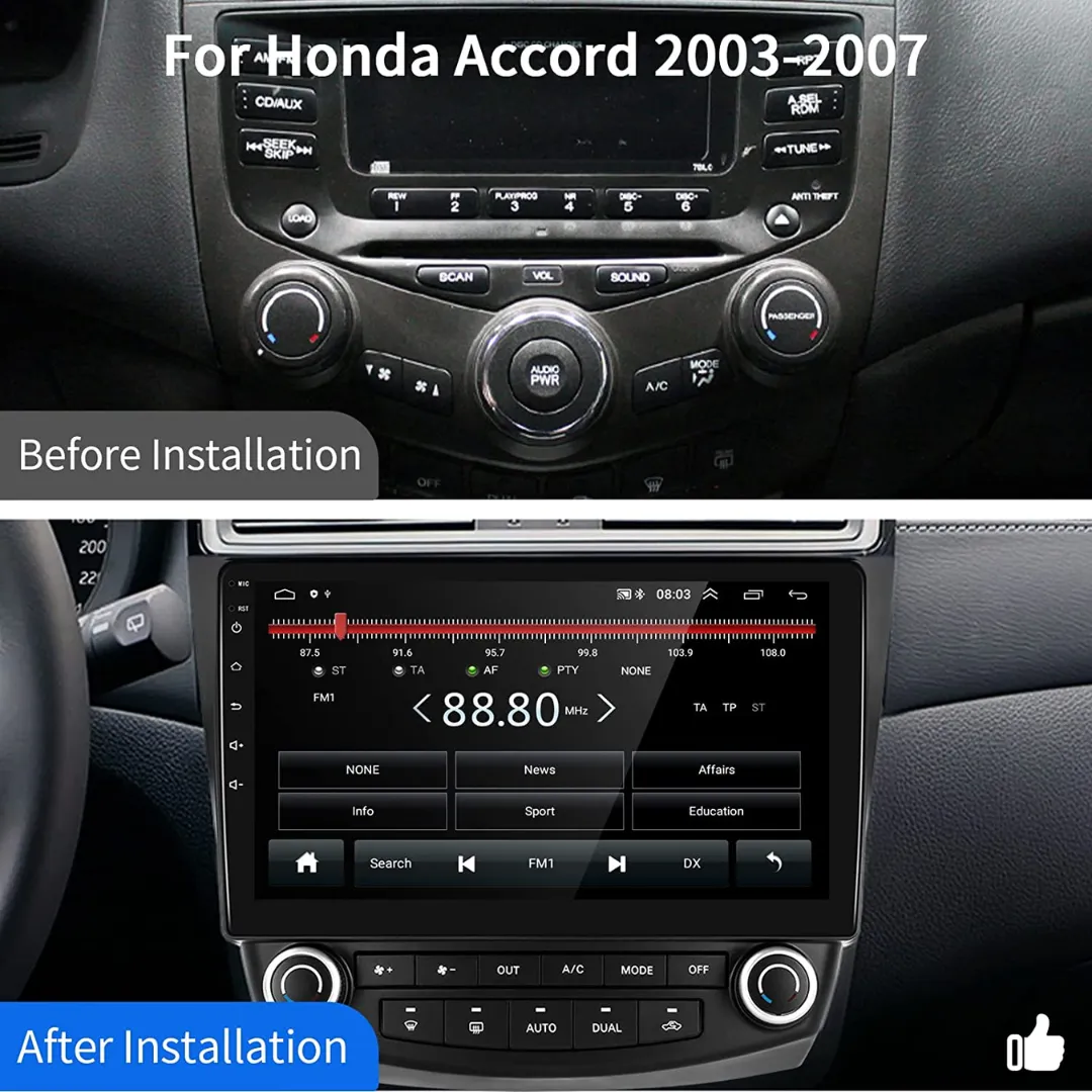 Daiko PRO Car Stereo Wireless Carplay Android Auto For Honda Accord 2002-2007