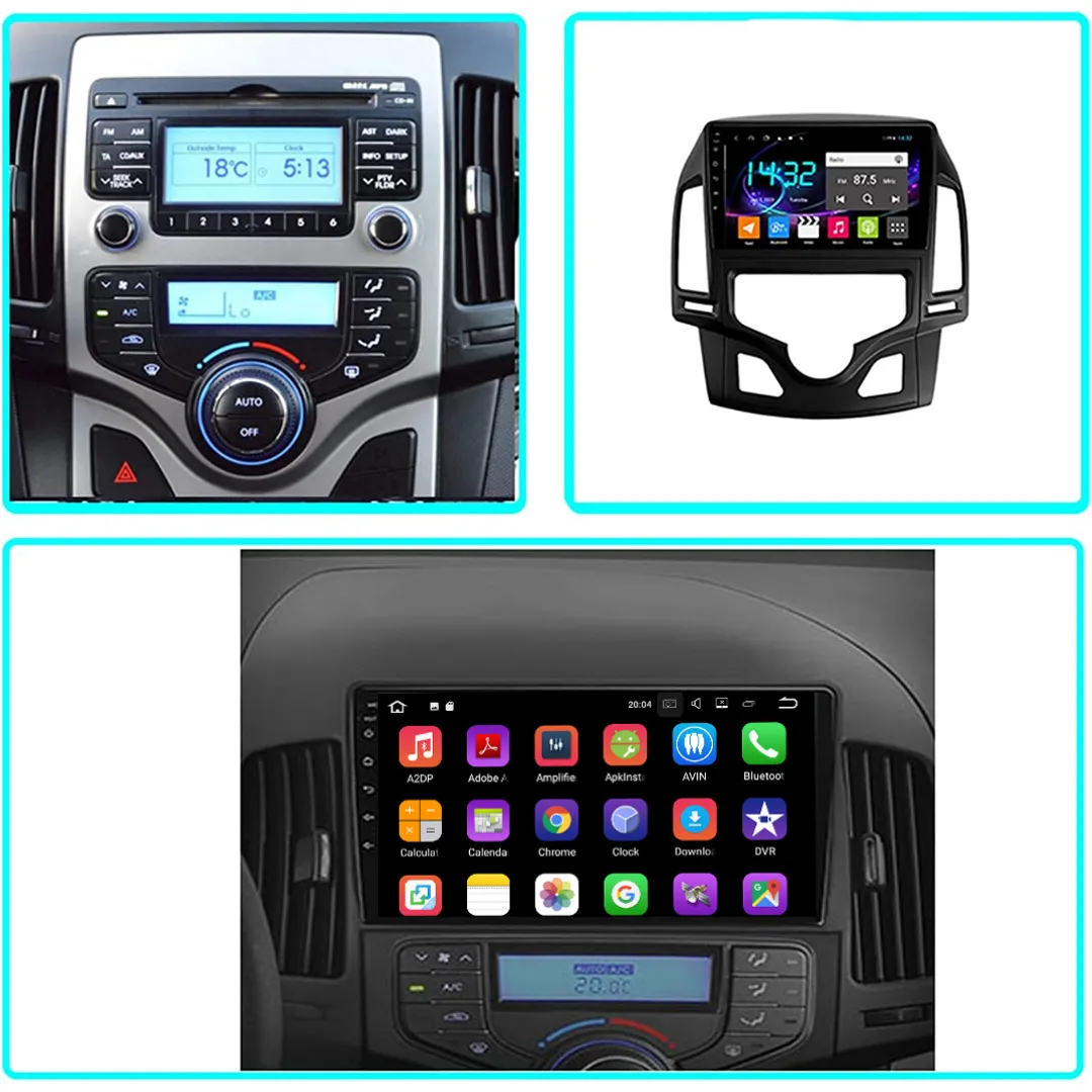 Daiko PRO Car Stereo Wireless Carplay Android Auto For Hyundai i30 2006-2011