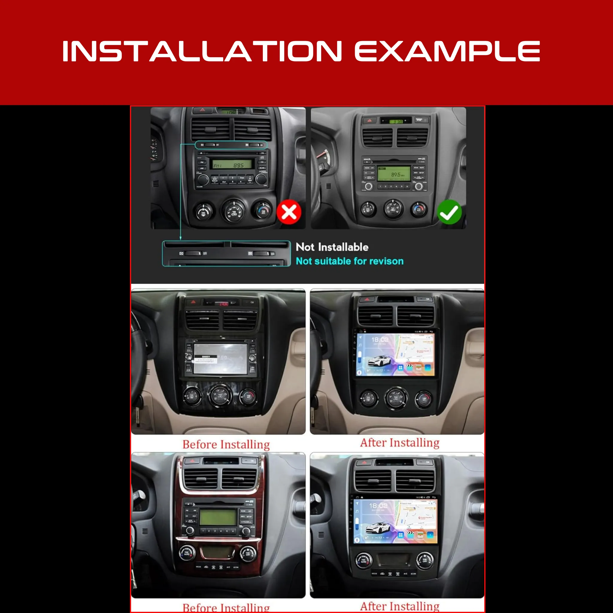 Daiko PRO Car Stereo Wireless Carplay Android Auto For Kia Sportage 2004-2009