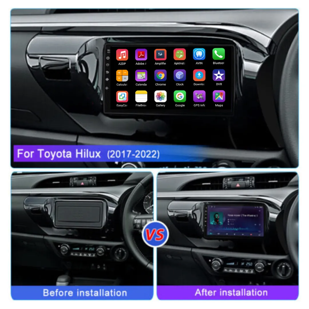 Daiko PRO Car Stereo Wireless Carplay Android Auto For Toyota Hilux 2016-2022