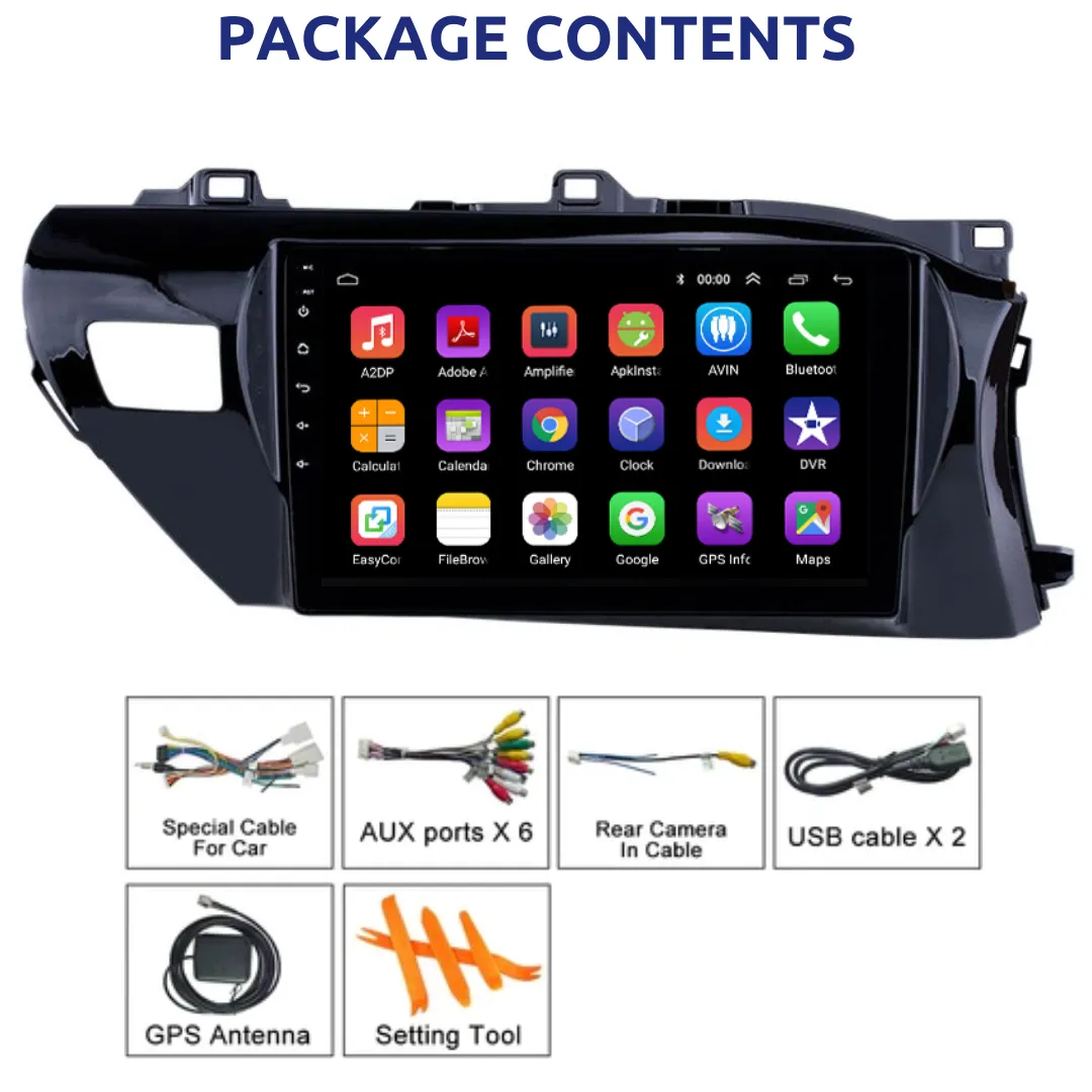 Daiko PRO Car Stereo Wireless Carplay Android Auto For Toyota Hilux 2016-2022