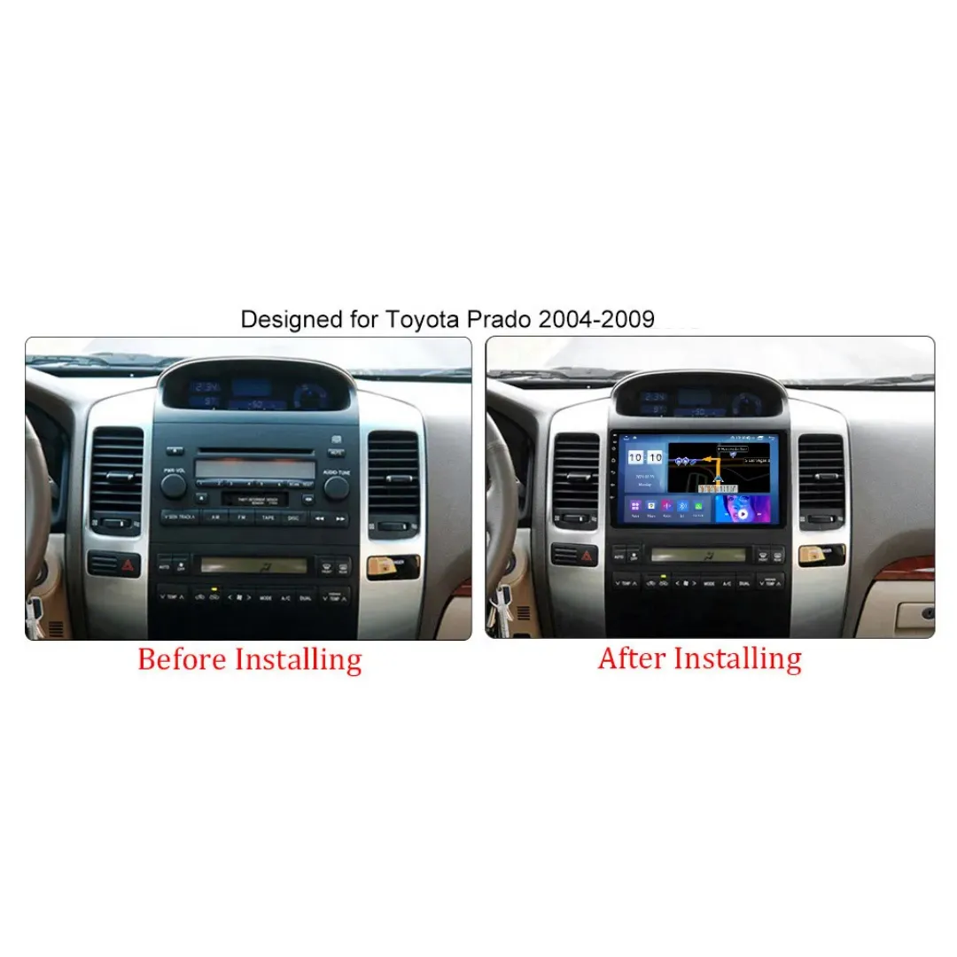 Daiko PRO Car Stereo Wireless Carplay Android Auto For Toyota Prado 2004-2008